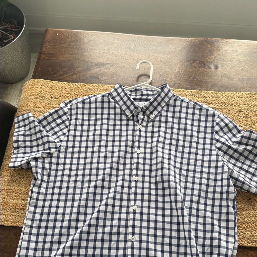 Mizzen and Main men’s standard leward short sleeve blue checkered - XL